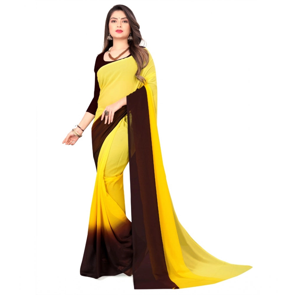 Adorable Georgette Printed Saree With Blouse Piece