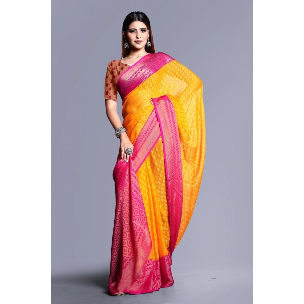 Awesome Viscose Rayon Printed Saree With Blouse piece