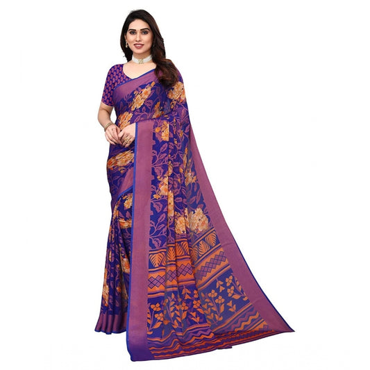 Awesome Viscose Rayon Printed Saree With Blouse piece