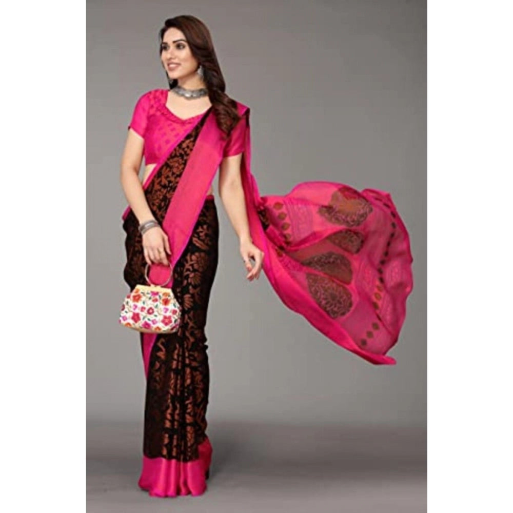 Awesome Viscose Rayon Printed Saree With Blouse piece