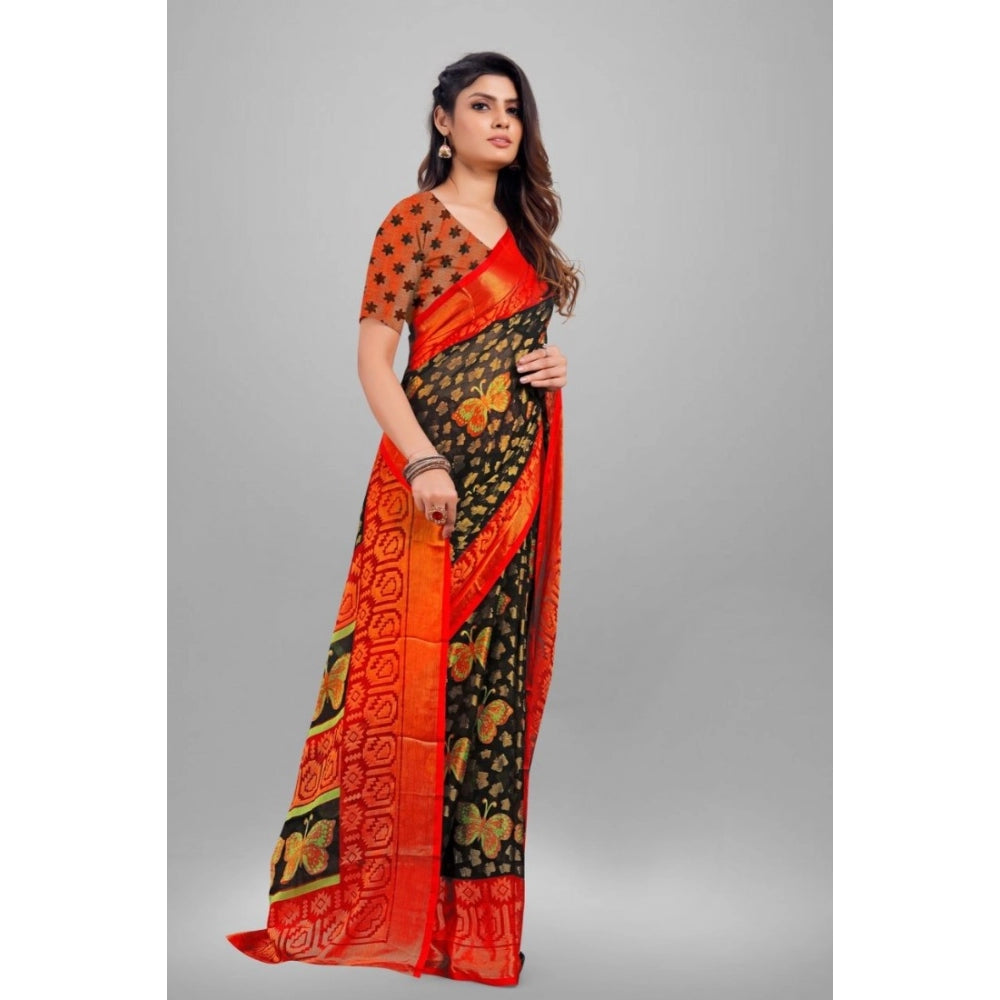 Awesome Viscose Rayon Printed Saree With Blouse piece