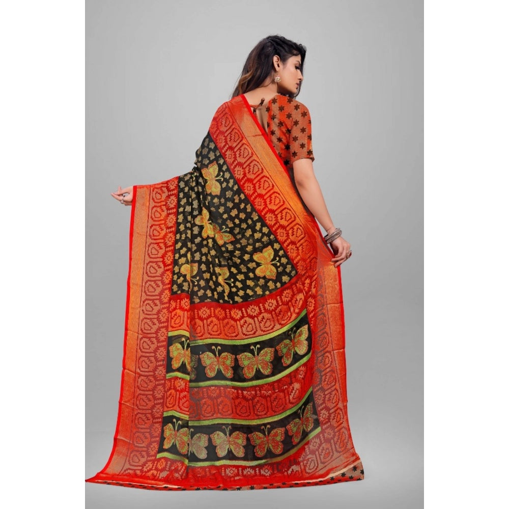 Awesome Viscose Rayon Printed Saree With Blouse piece