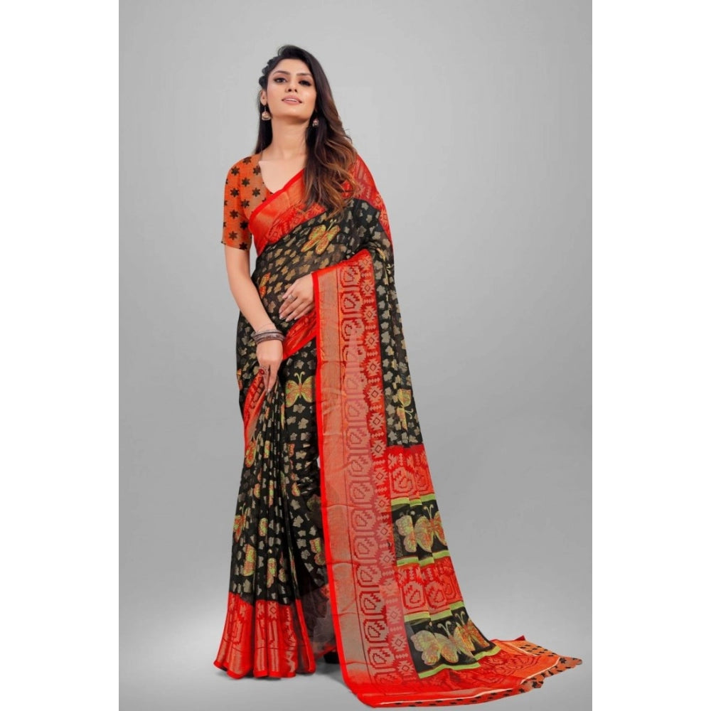 Awesome Viscose Rayon Printed Saree With Blouse piece