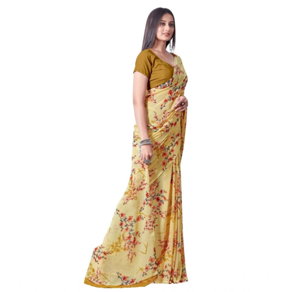 Superior Georgette Printed Saree With Blouse piece