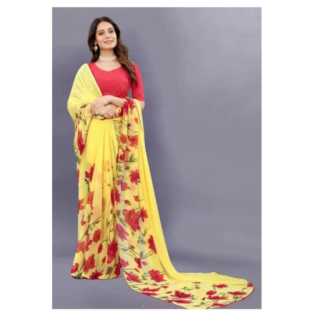 Superior Georgette Printed Saree With Blouse piece