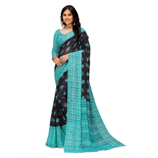 Superior Georgette Printed Saree With Blouse piece