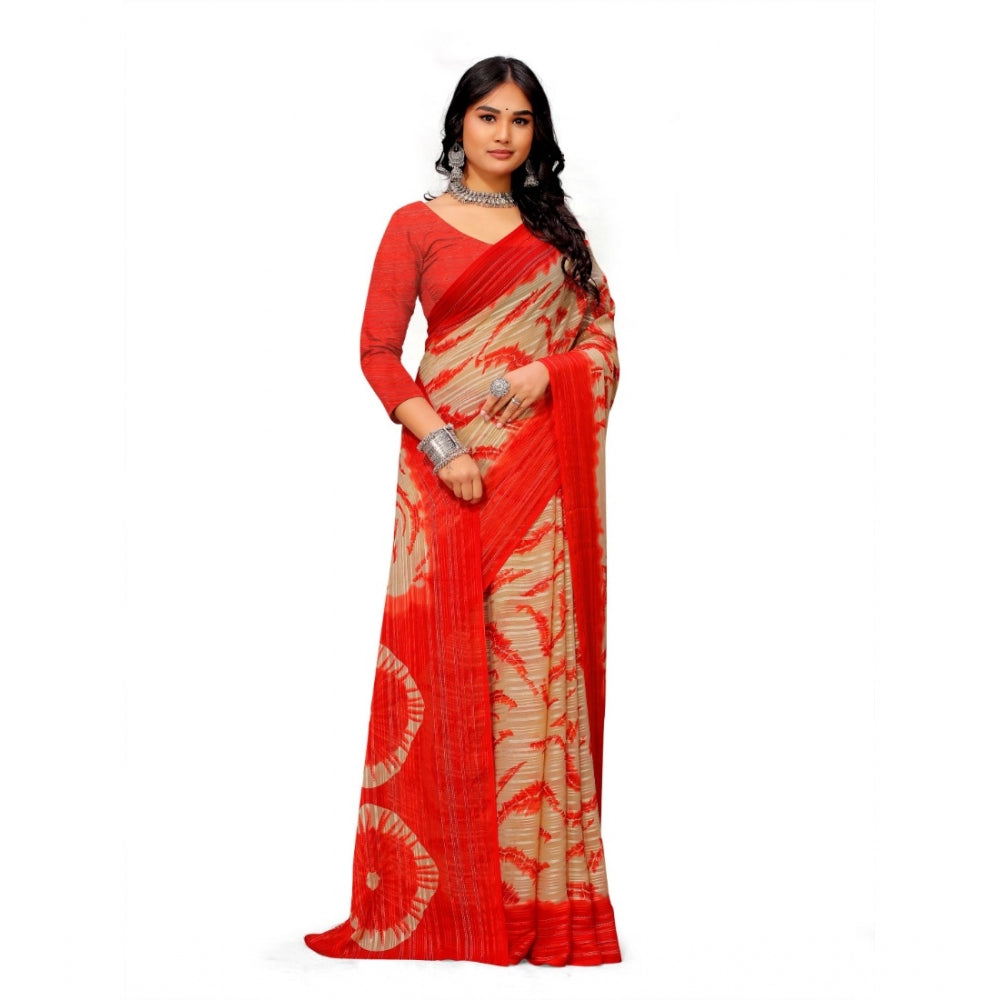 Superior Georgette Printed Saree With Blouse piece