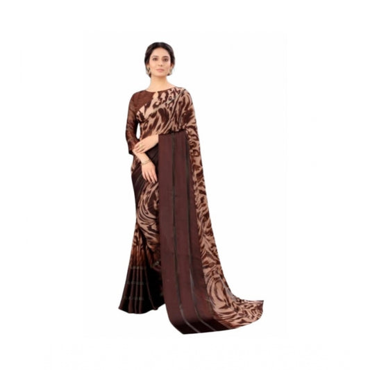 Modern Sattin Patta Printed Saree With Blouse piece