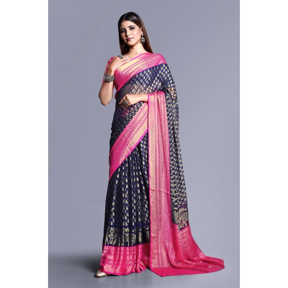 Awesome Viscose Rayon Printed Saree With Blouse piece