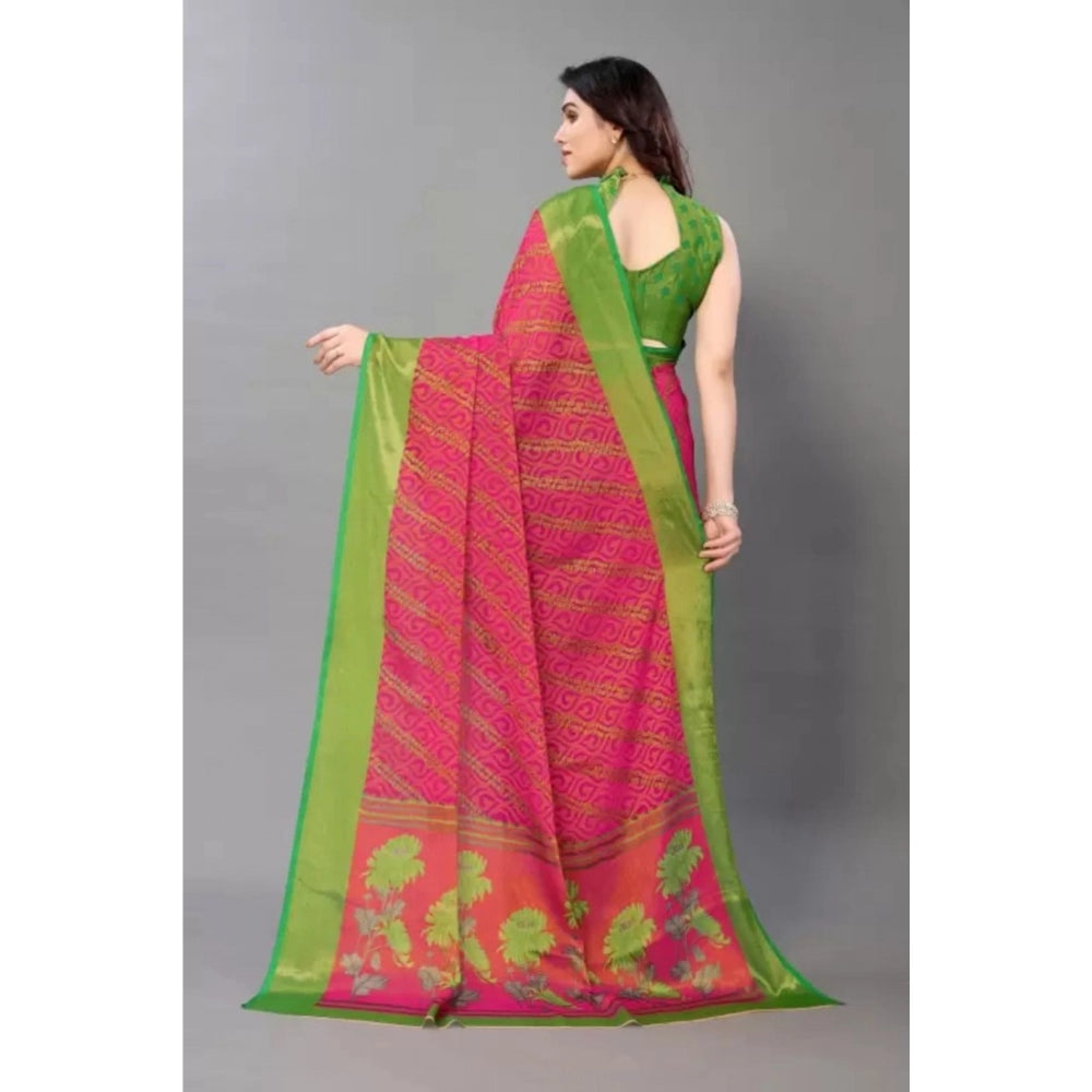 Awesome Viscose Rayon Printed Saree With Blouse piece