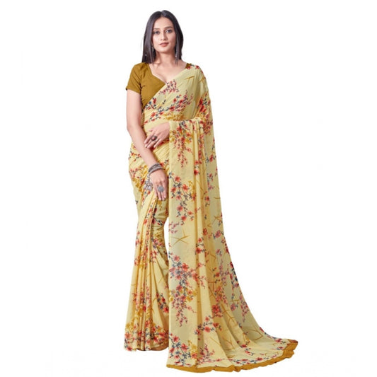 Superior Georgette Printed Saree With Blouse piece