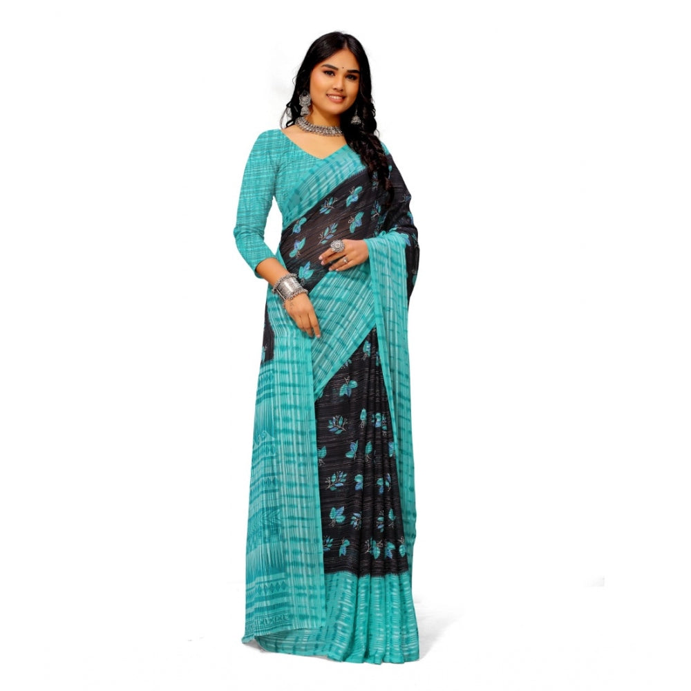 Superior Georgette Printed Saree With Blouse piece