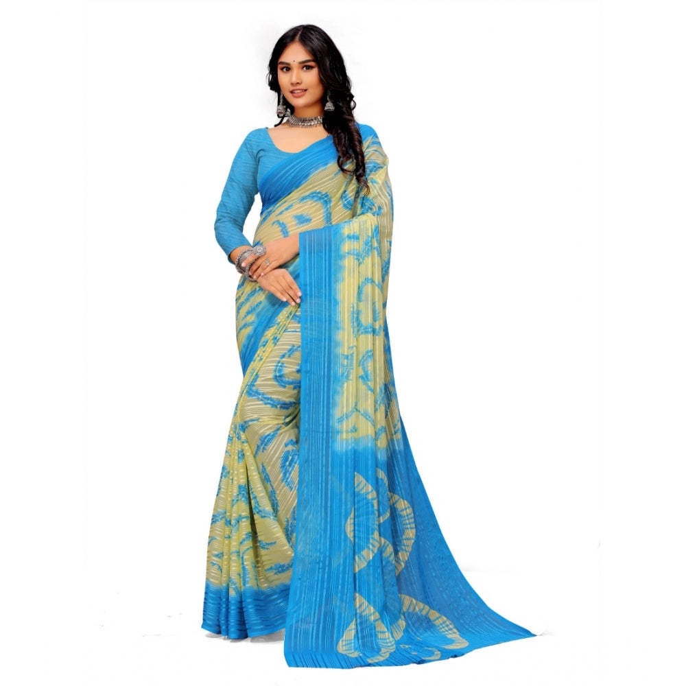 Superior Georgette Printed Saree With Blouse piece