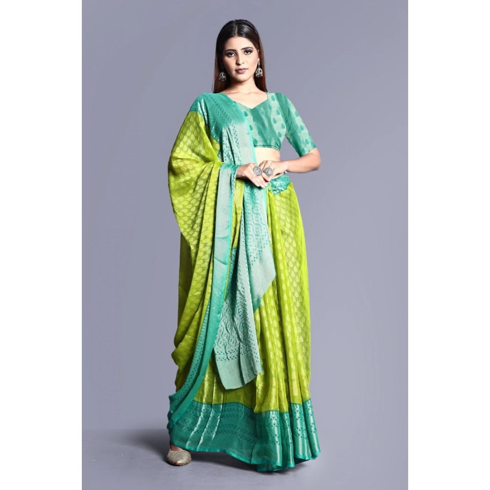 Awesome Viscose Rayon Printed Saree With Blouse piece