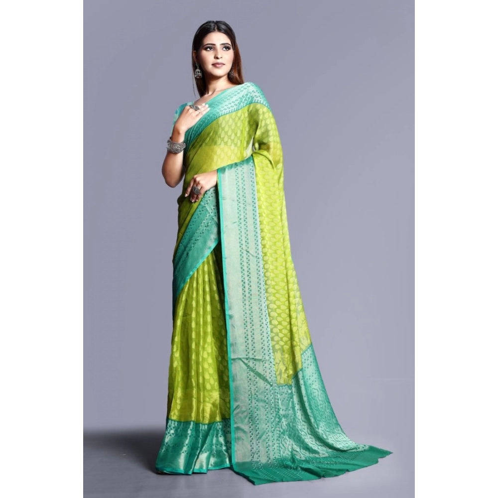 Awesome Viscose Rayon Printed Saree With Blouse piece