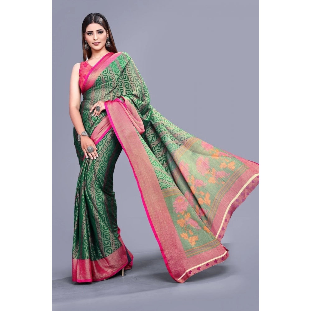 Awesome Viscose Rayon Printed Saree With Blouse piece