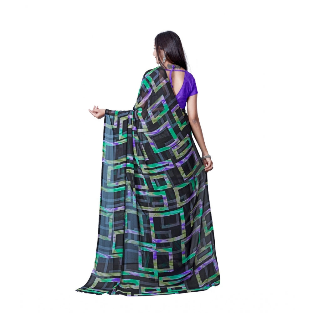 Superior Georgette Printed Saree With Blouse piece