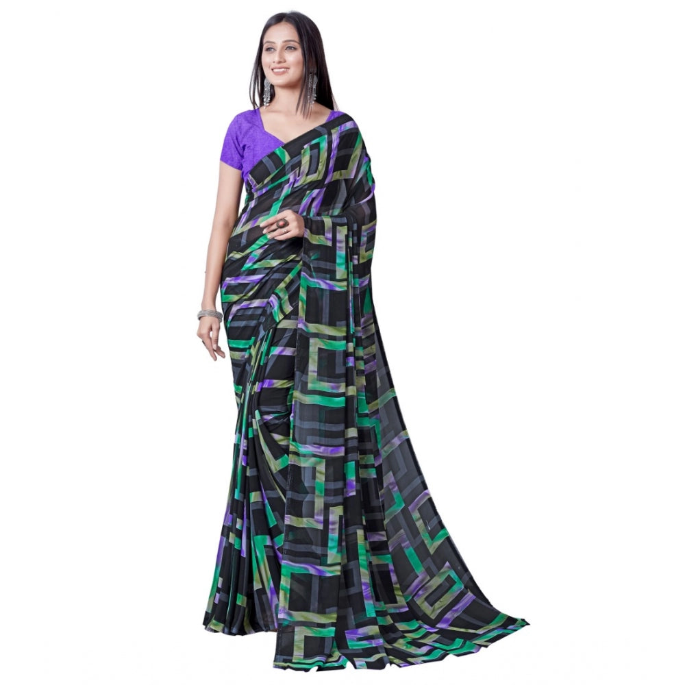 Superior Georgette Printed Saree With Blouse piece