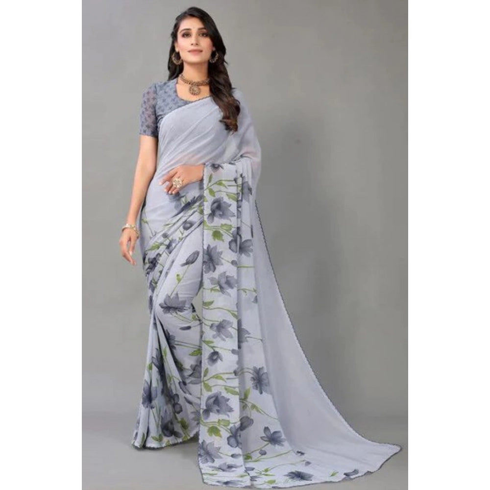 Superior Georgette Printed Saree With Blouse piece