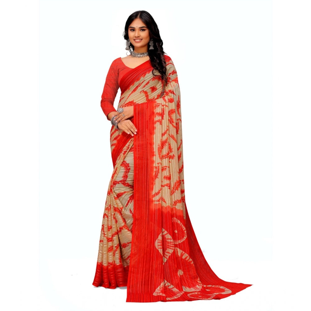 Superior Georgette Printed Saree With Blouse piece