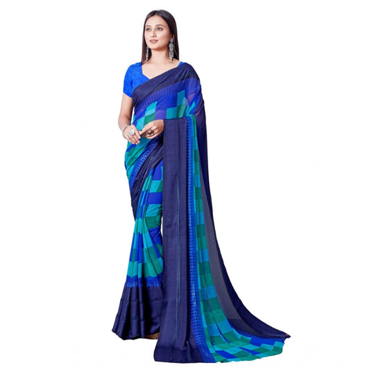 Modern Sattin Patta Printed Saree With Blouse piece