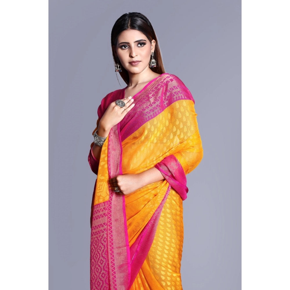 Awesome Viscose Rayon Printed Saree With Blouse piece