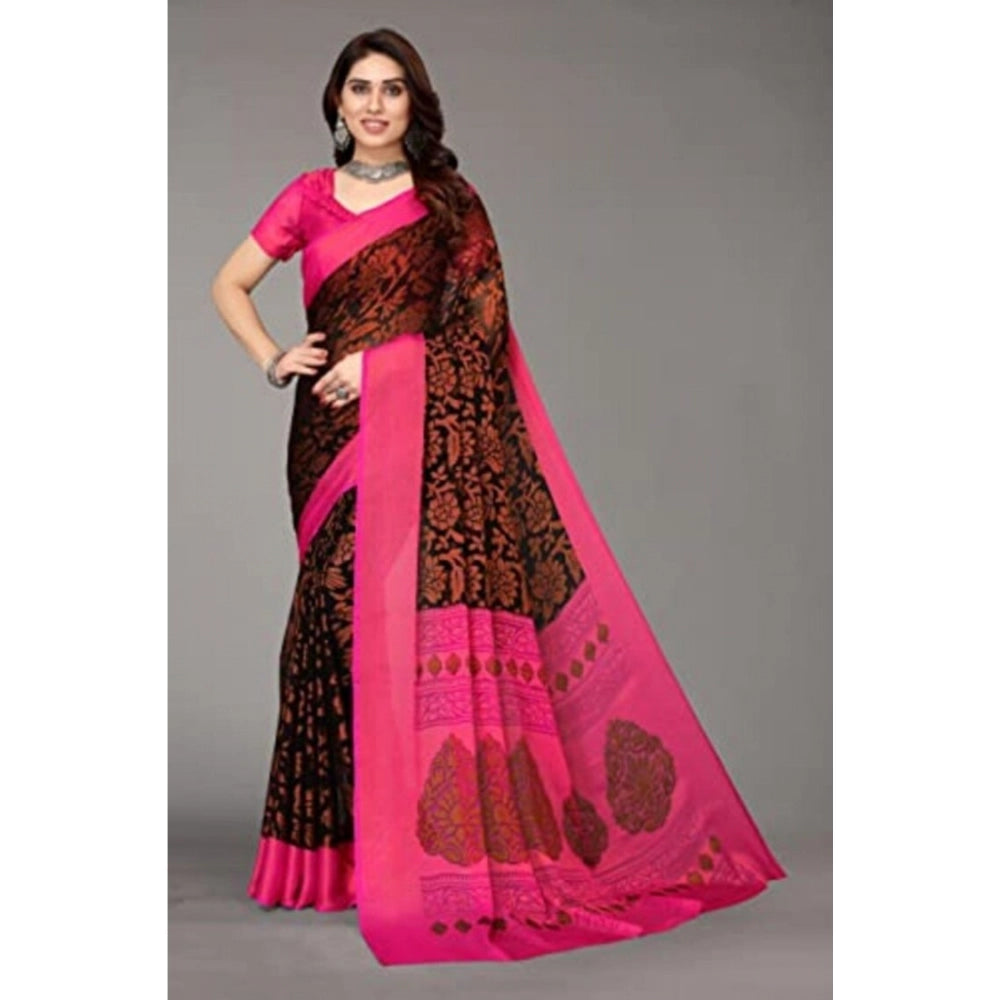 Awesome Viscose Rayon Printed Saree With Blouse piece