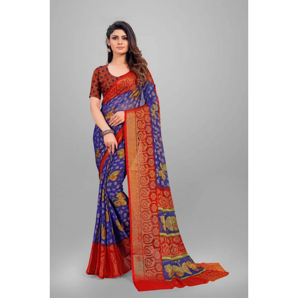 Awesome Viscose Rayon Printed Saree With Blouse piece