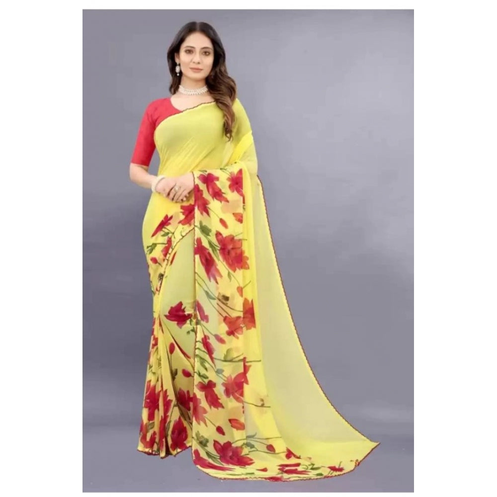 Superior Georgette Printed Saree With Blouse piece