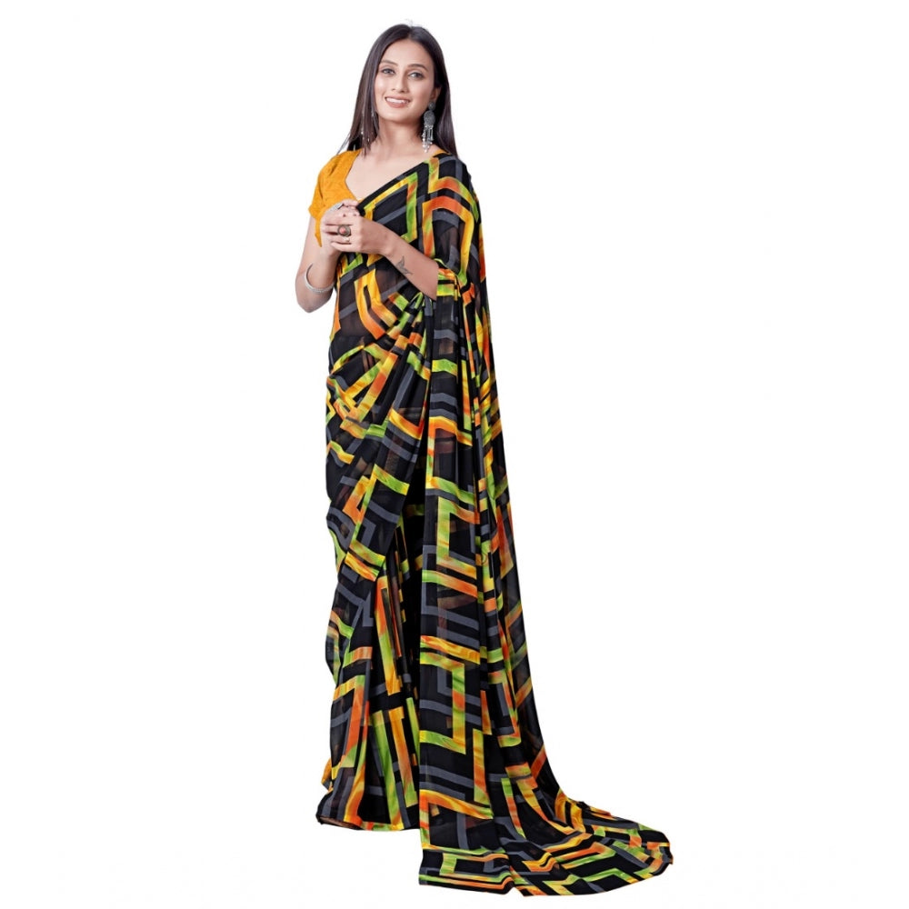 Superior Georgette Printed Saree With Blouse piece