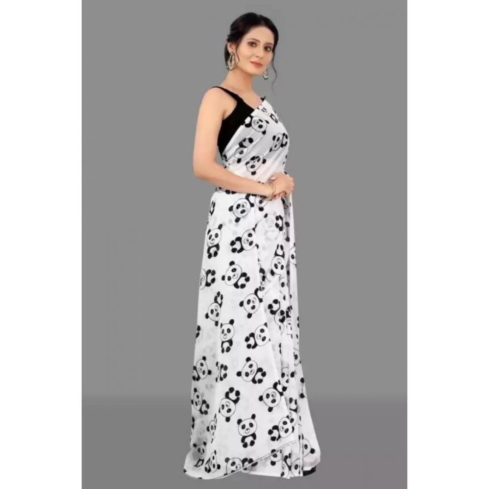 Superior Georgette Printed Saree With Blouse piece