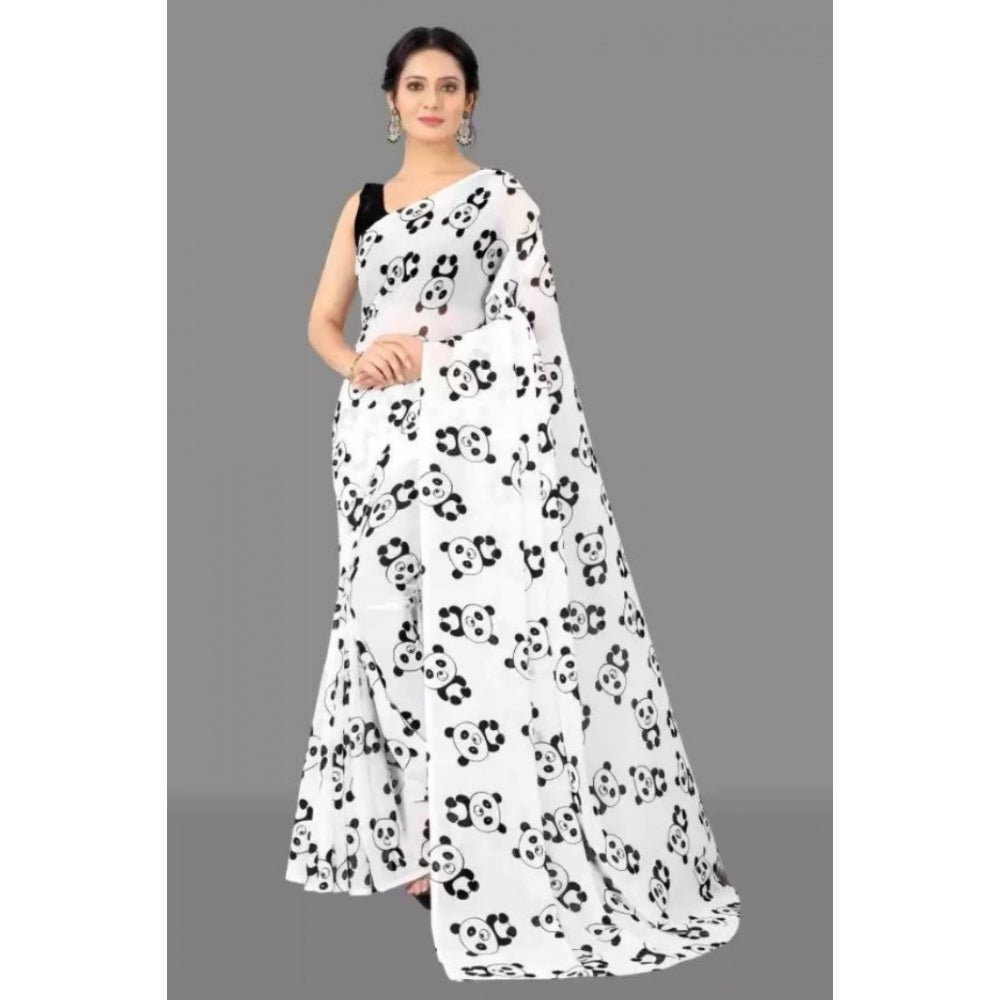 Superior Georgette Printed Saree With Blouse piece