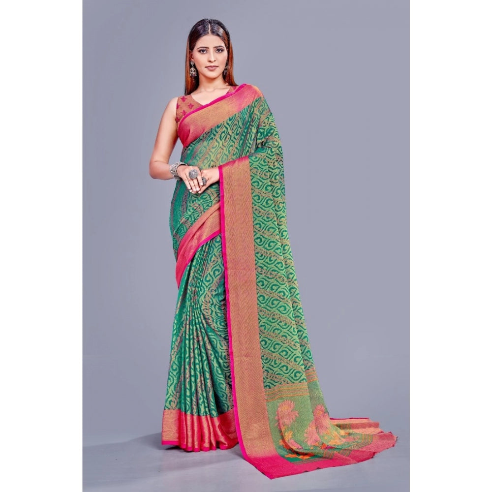 Awesome Viscose Rayon Printed Saree With Blouse piece