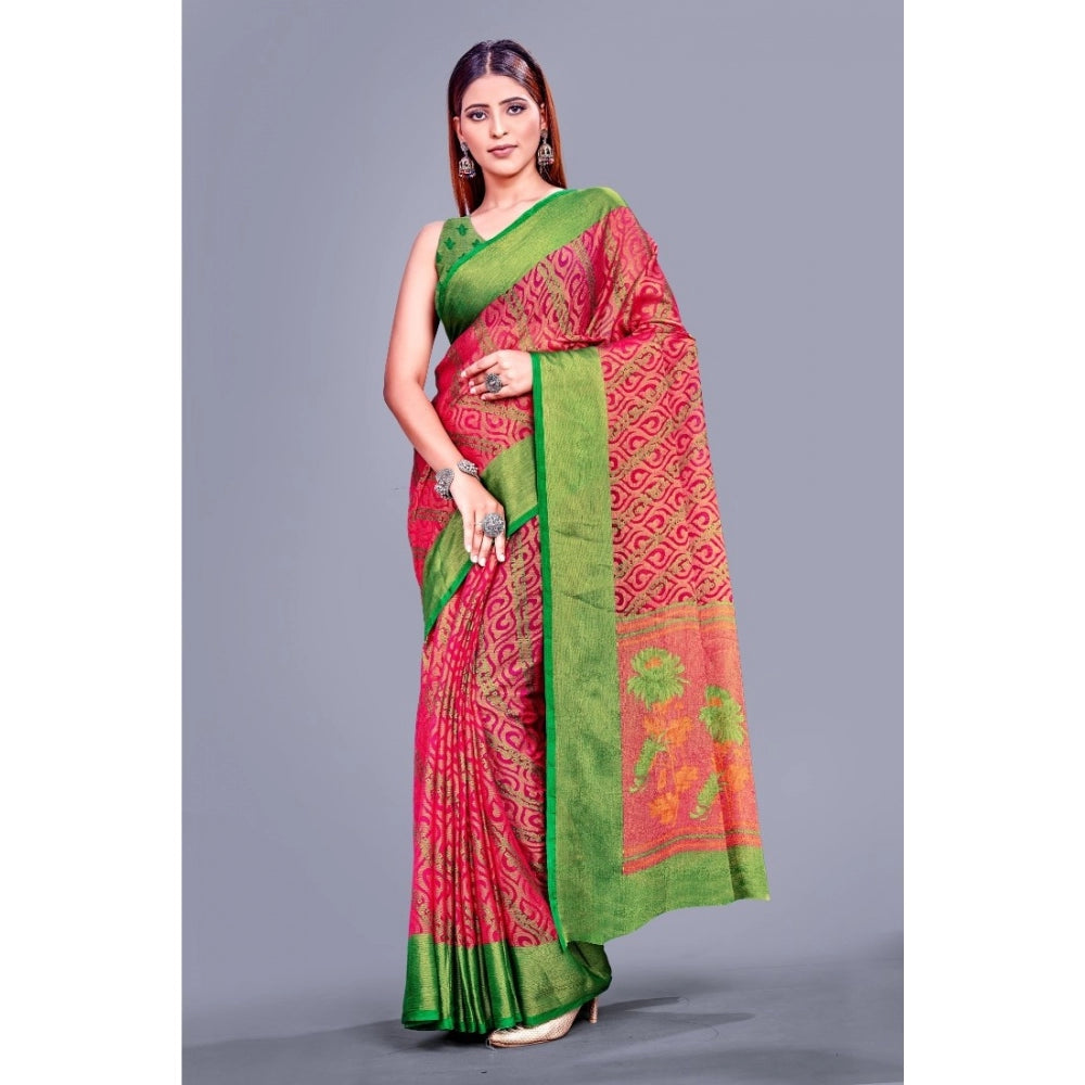 Awesome Viscose Rayon Printed Saree With Blouse piece