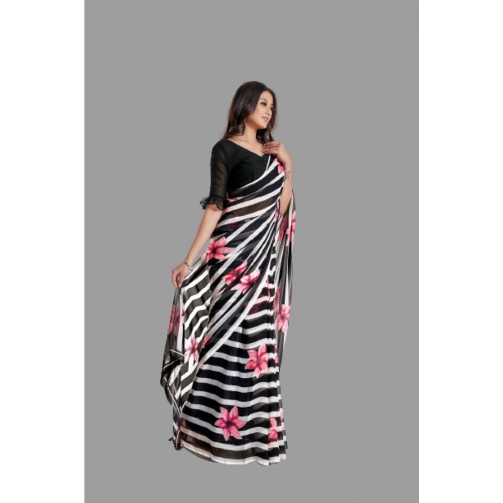 Superior Georgette Printed Saree With Blouse piece