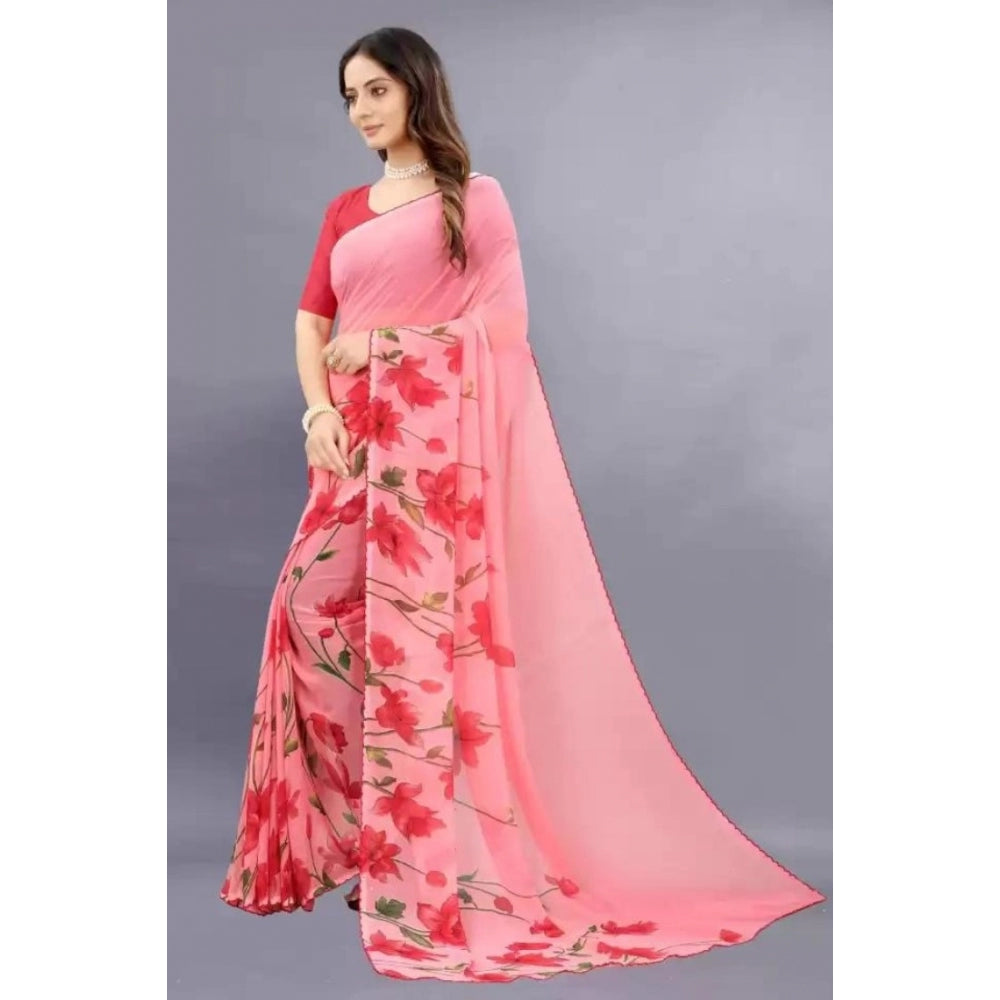 Superior Georgette Printed Saree With Blouse piece