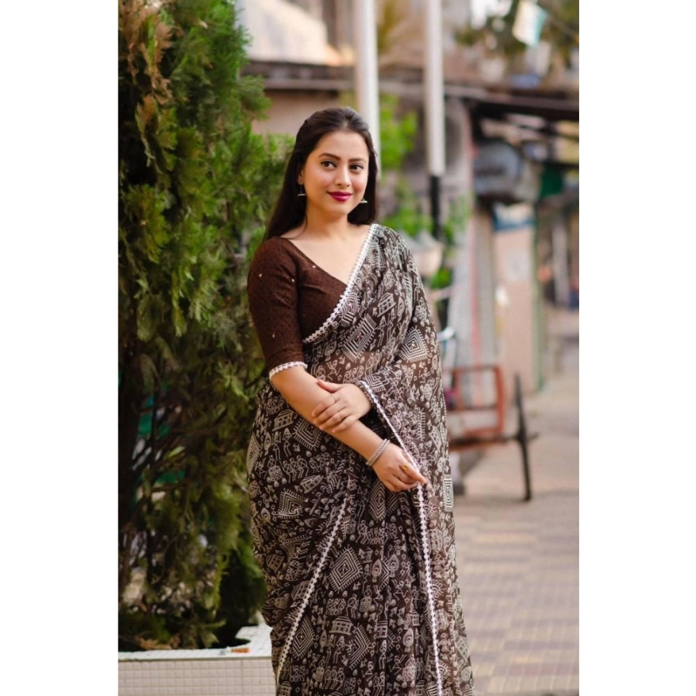 Superior Georgette Printed Saree With Blouse piece