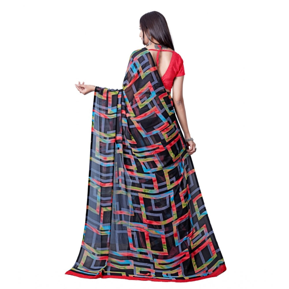 Superior Georgette Printed Saree With Blouse piece