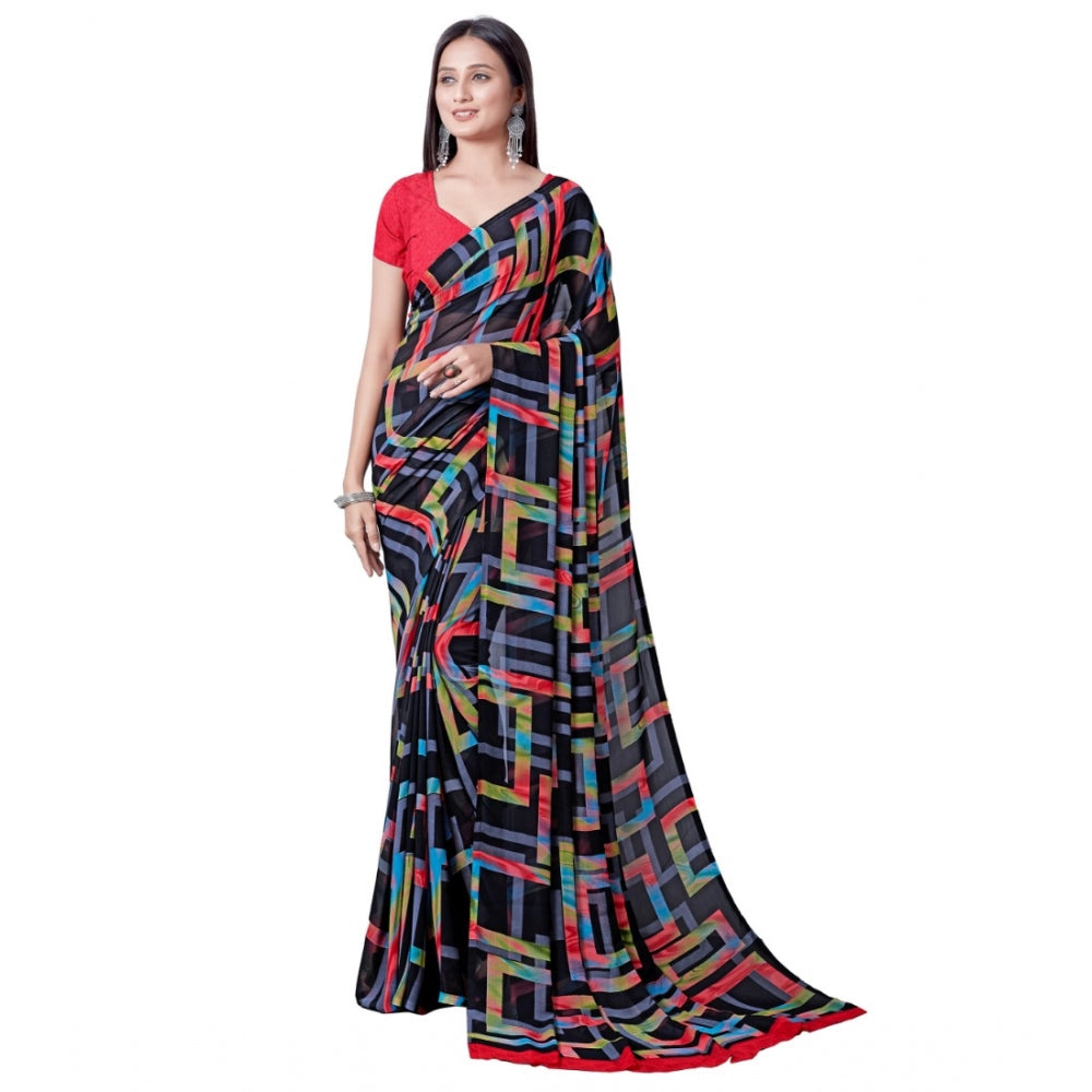 Superior Georgette Printed Saree With Blouse piece