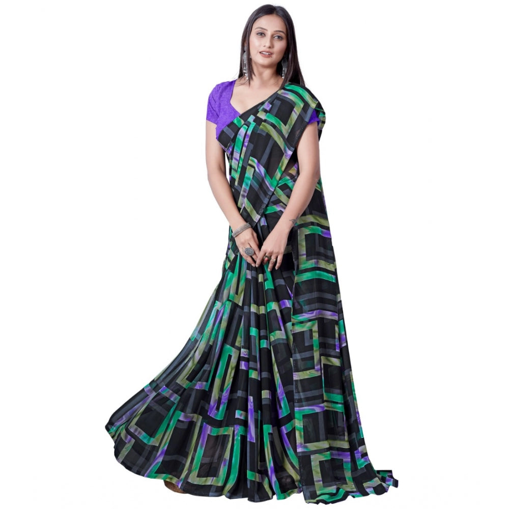 Superior Georgette Printed Saree With Blouse piece