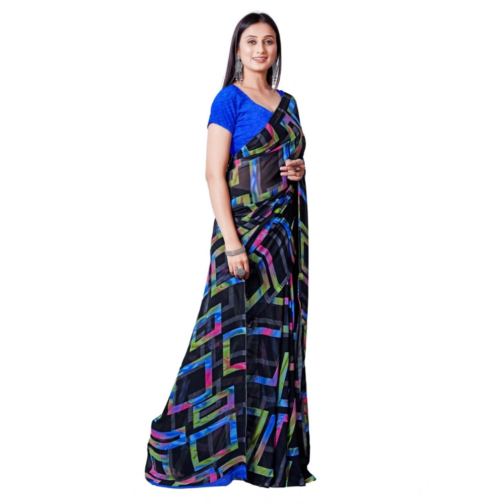 Superior Georgette Printed Saree With Blouse piece