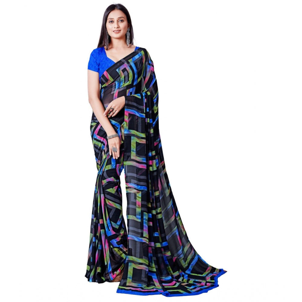 Superior Georgette Printed Saree With Blouse piece