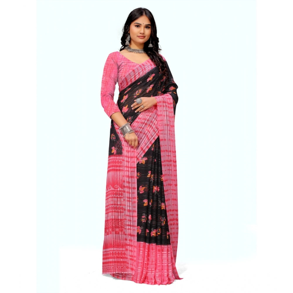 Superior Georgette Printed Saree With Blouse piece