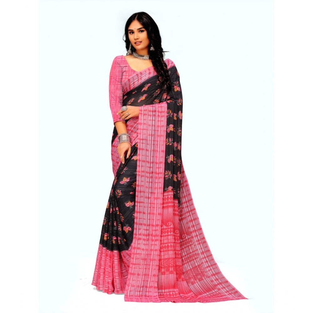 Superior Georgette Printed Saree With Blouse piece