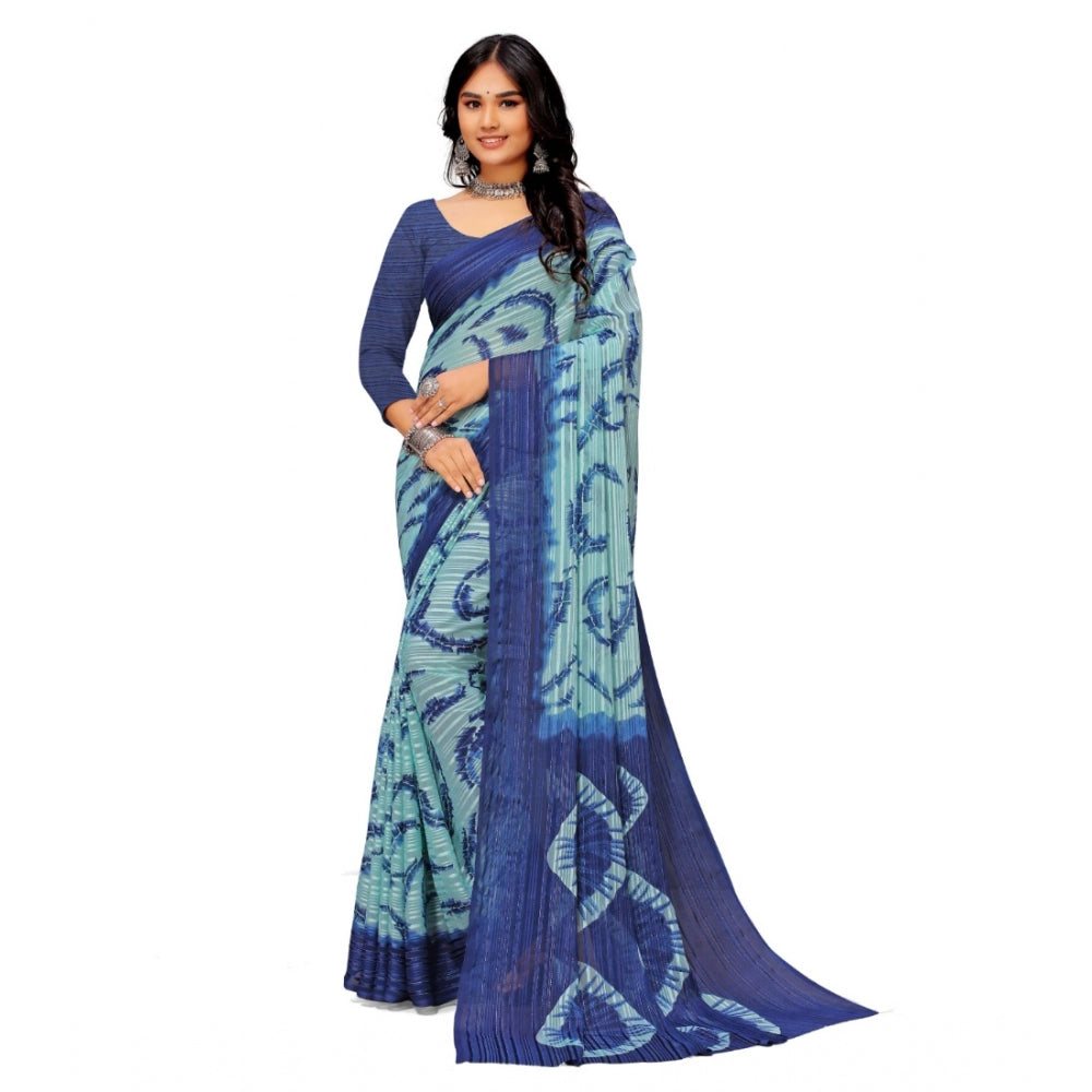 Superior Georgette Printed Saree With Blouse piece