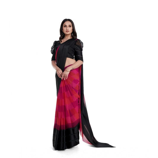 Modern Sattin Patta Printed Saree With Blouse piece