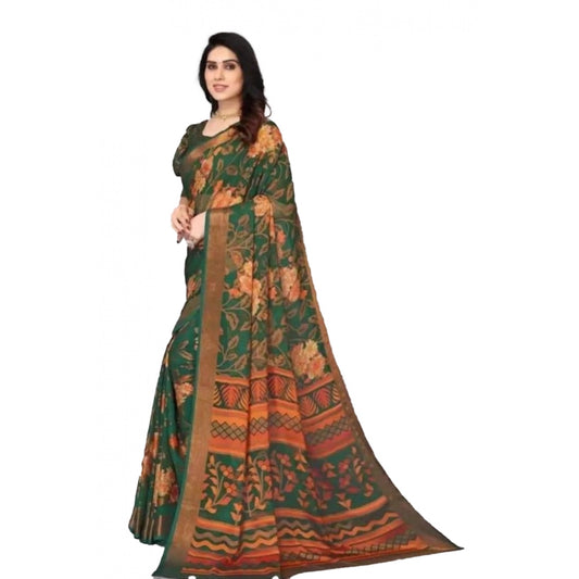 Awesome Viscose Rayon Printed Saree With Blouse piece