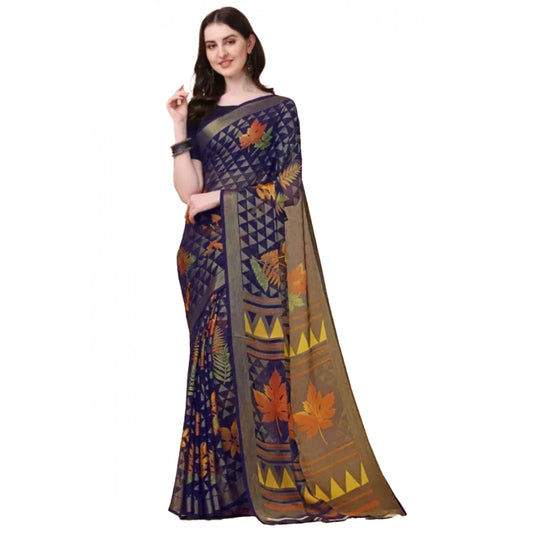 Awesome Viscose Rayon Printed Saree With Blouse piece