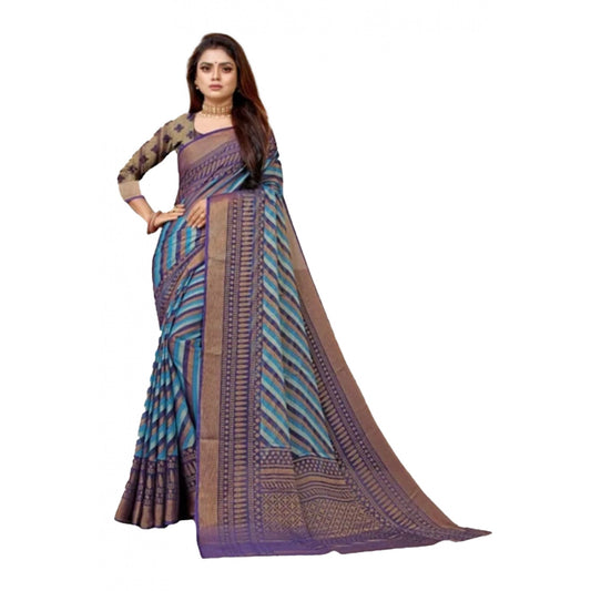 Awesome Viscose Rayon Printed Saree With Blouse piece