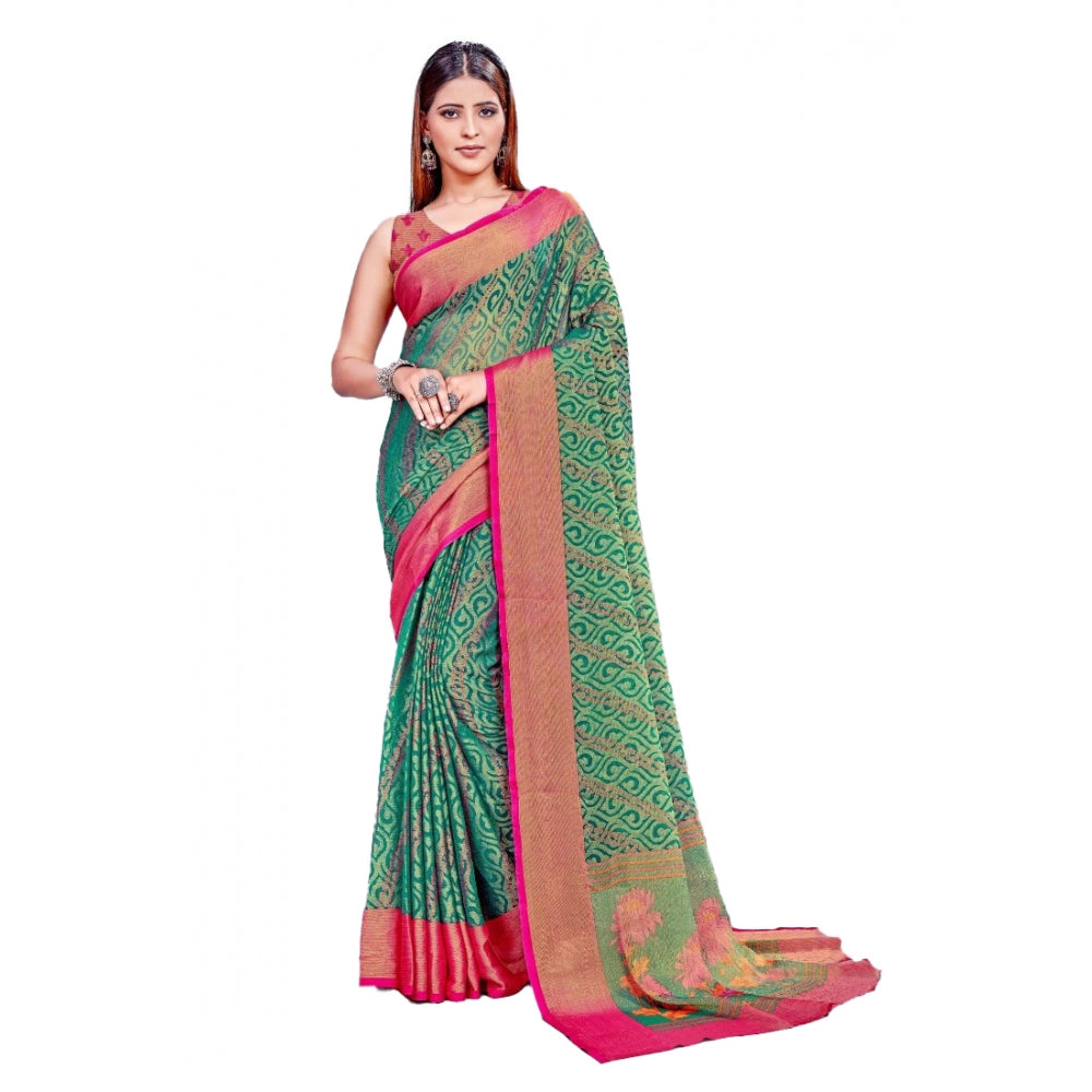 Awesome Viscose Rayon Printed Saree With Blouse piece